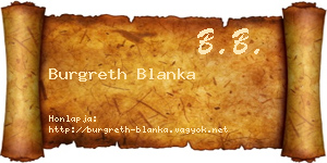 Burgreth Blanka névjegykártya